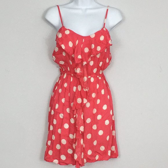 Rue21 Dresses & Skirts - Rue21 Womens S Pink & White Polka Dot Spaghetti Strap Sleeveless Midi Dress BNWT